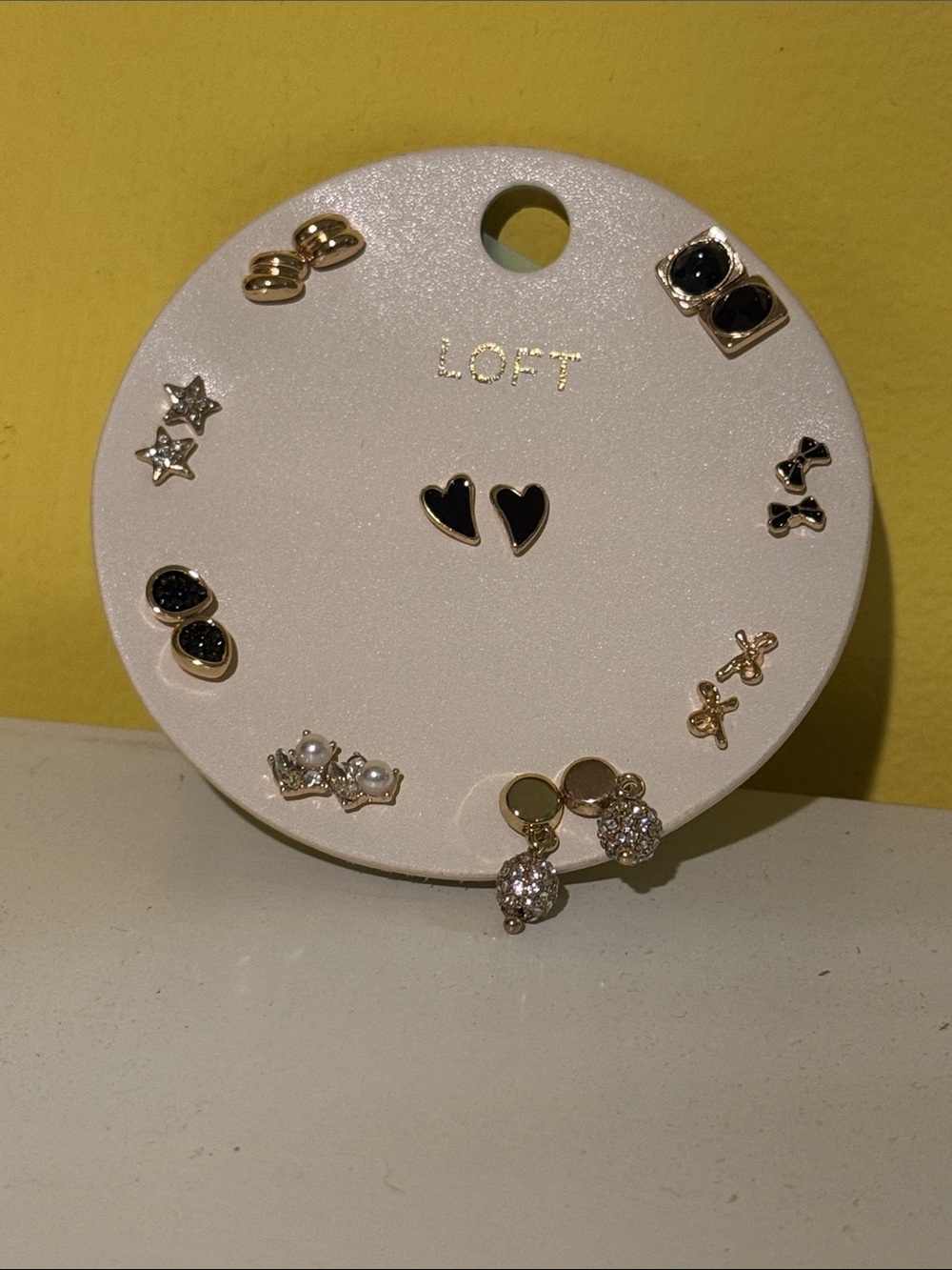 Loft Black tie mega set earrings.